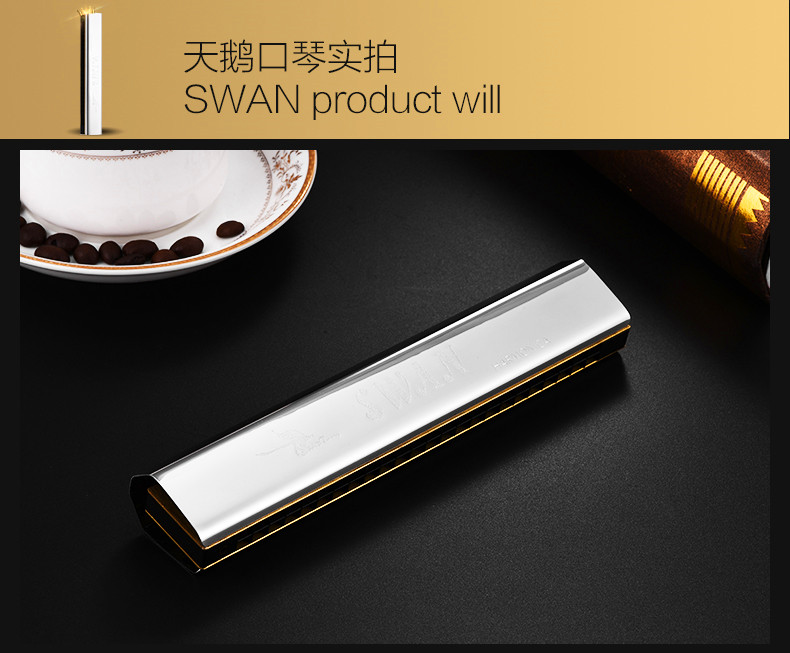 Chính hãng Swan 24 lỗ echo C Harmonica echo chuyên nghiệp chơi nhạc cụ ngồi ghế đồng - Nhạc cụ phương Tây đàn harmonica
