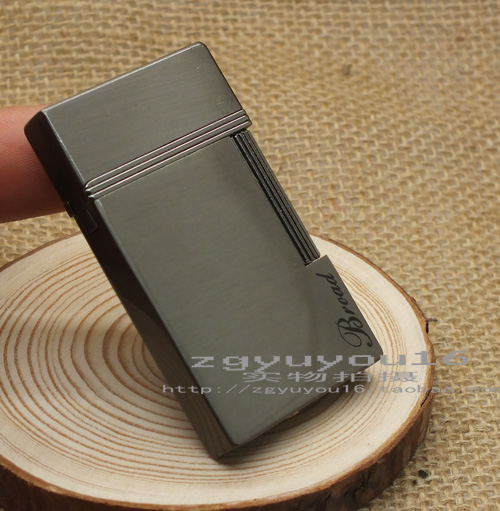 Langsheng siêu mỏng trượt bên nhẹ hơn bơm hơi gió giòn thẳng vào bánh xe kim loại thuốc lá nhẹ hơn cá tính chữ laser quẹt dupont