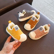  Kindergarten shell head autumn and winter indoor shoes One pedal shoes Boys and girls two cotton shoes baby childrens board shoes