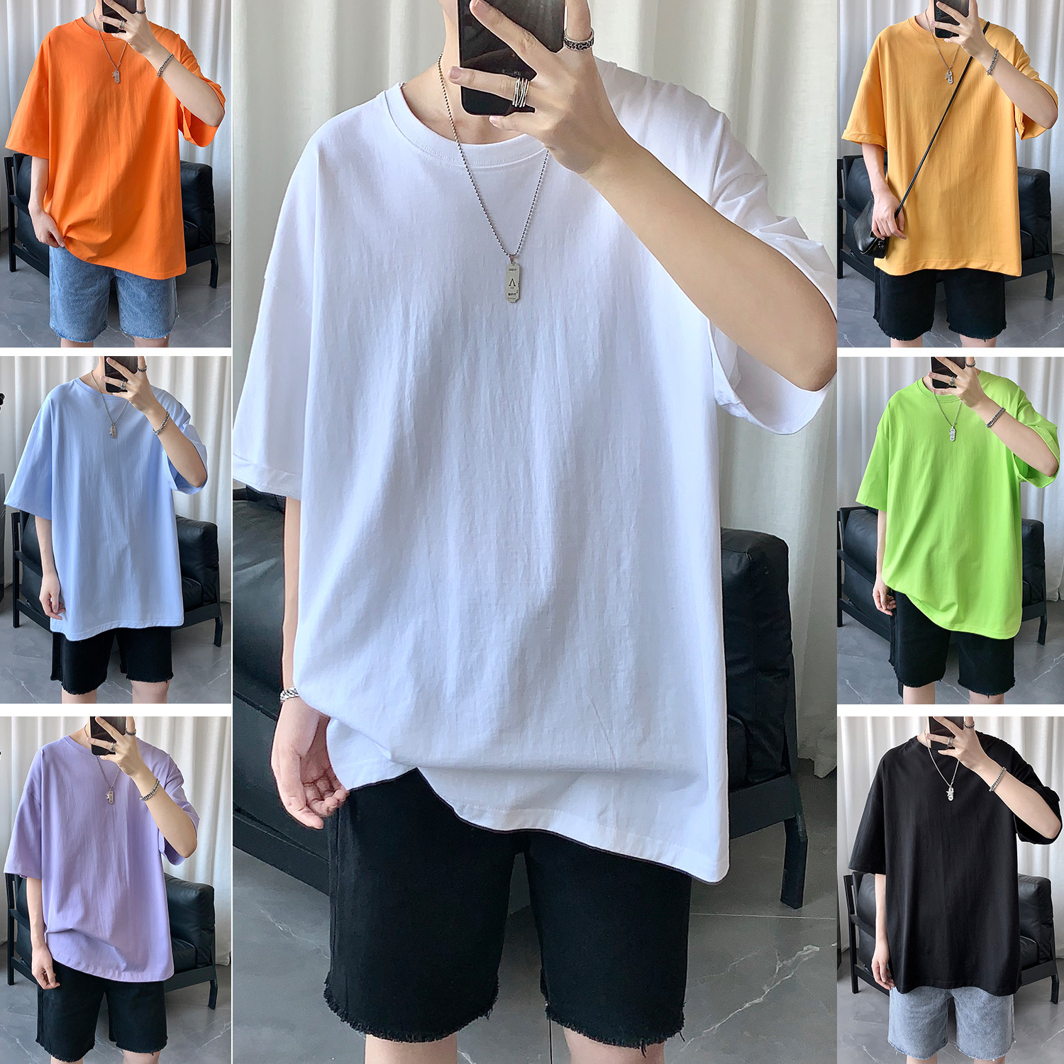 Summer original Cebu Wind pure cotton lovers short sleeve T-shirt male and female superthermal cec half sleeve clothes male trend relaxation