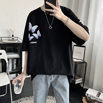 2020 new summer net red butterfly short sleeve T-shirt male tide card trend easing ins 100 ride-hailing compassionate clothes