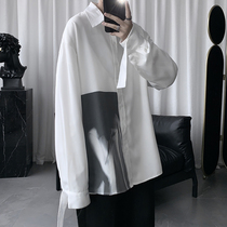 Very fairy top net red long-sleeved shirt mens Korean version of the trend handsome loose and wild shirt mens autumn ins