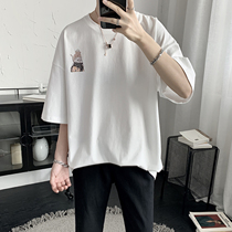 2020 Summer New Kitty Print Lovers Short Sleeve T-Shirt Male Tide Card Trends Ins 100 ride-hailing Compassionate Clothing