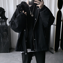 Mens clothing frock coat Mens thick Korean version of the trend loose wear ins wild autumn and winter jacket