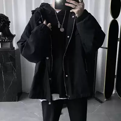 Men's clothes tooling jacket men's thickened Korean version of the trend loose wear ins Joker autumn and winter jacket