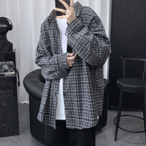 Shirt Fall 2020 New Plaid Shirt Male long sleeve Korean version Trend easy Harbor Wind Day Thickened Jacket Man