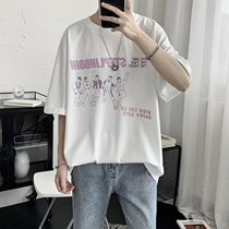 2021 new summer ultra-fire cec men short sleeve t-shirt male tide card trend easing ins 100 Compassionate Clothing