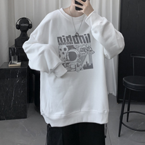 2021 Fall New Astronaut Cartoon Printed Couple Round Collar Sweatshirt Male Spring Autumn Cash Port Wind 100 Hitch Blouse