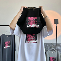 Cartoon Cartoon Printed Couple Short Sleeve T-Shirt Male Summer 2021 New Ins Port Wind 100 Hitch Loose Round Collar Clothes