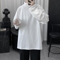 2021 autumn winter new high-collar bottom-shirt male loose 100 lap-ins with a long sleeve T-shirt for mens clothes