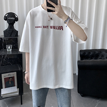 2020 new summer mens minimalist letters printed short sleeves t-shirt male tide cards trend easing ins 100 hitch
