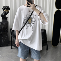 2020 new Summer Ins original Cebu Pure cotton Short sleeves T-shirt Male Tide Cards Trend Easy Harbor Wind Half Sleeves Clothes Men