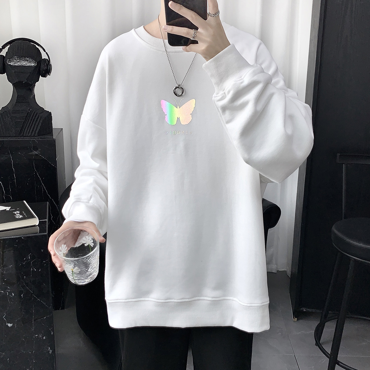 Lovers' Autumn Couple Editions of Nightlight Butterfly Necropolis for Men's Spring and Autumn Trends 100 Hitch Port Wind 2020 New