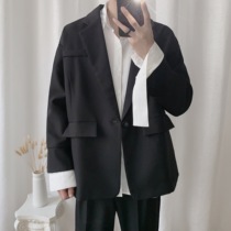 ins Casual Port wind loose suit jacket male Korean version of the trend Ruffian handsome small suit 2019 net red mens top