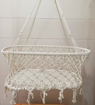 Pastoral cotton rope woven cradle crib