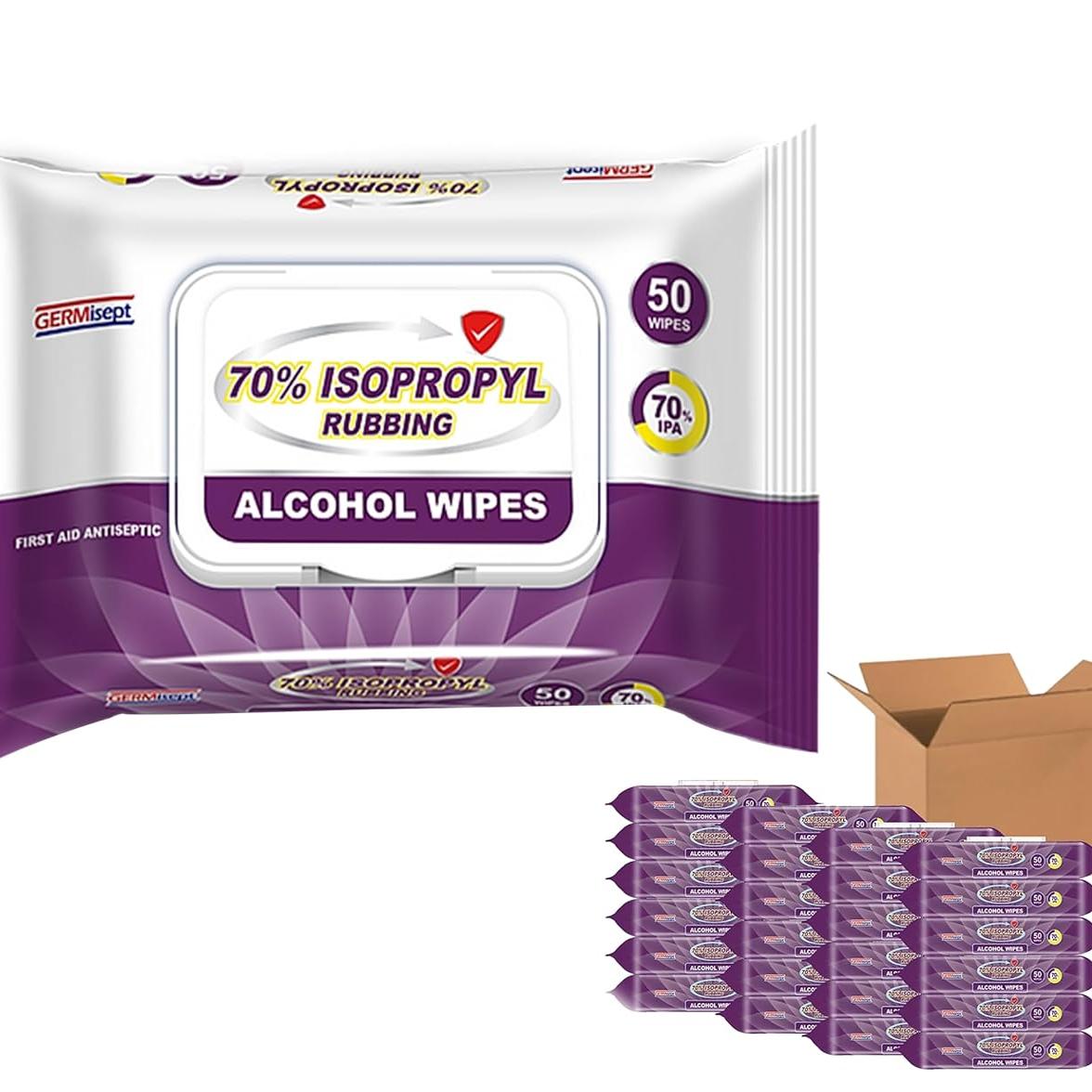 Germisept 70% Isopropyl Alcohol First Aid Antiseptic Wipes