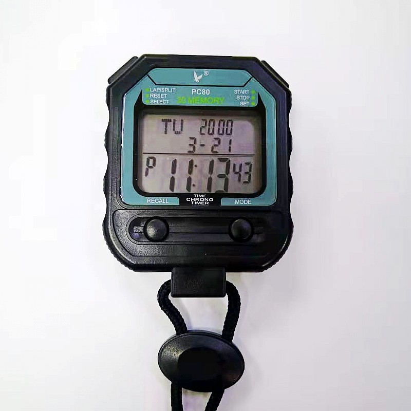Tianfu PC80 90 three-row 30 60-meter timer timed tool instrumental race timer stopwatch timing