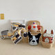 Engineering vehicle pillow, cartoon cloth doll, children's sleeping toy, excavator, cute clown, car sofa cushion