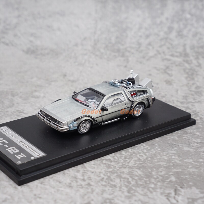 Mj 1:64 Delorean Dmc-12 Back to the Future Time Machine Prototype Alloy Model Car Ornament Gift