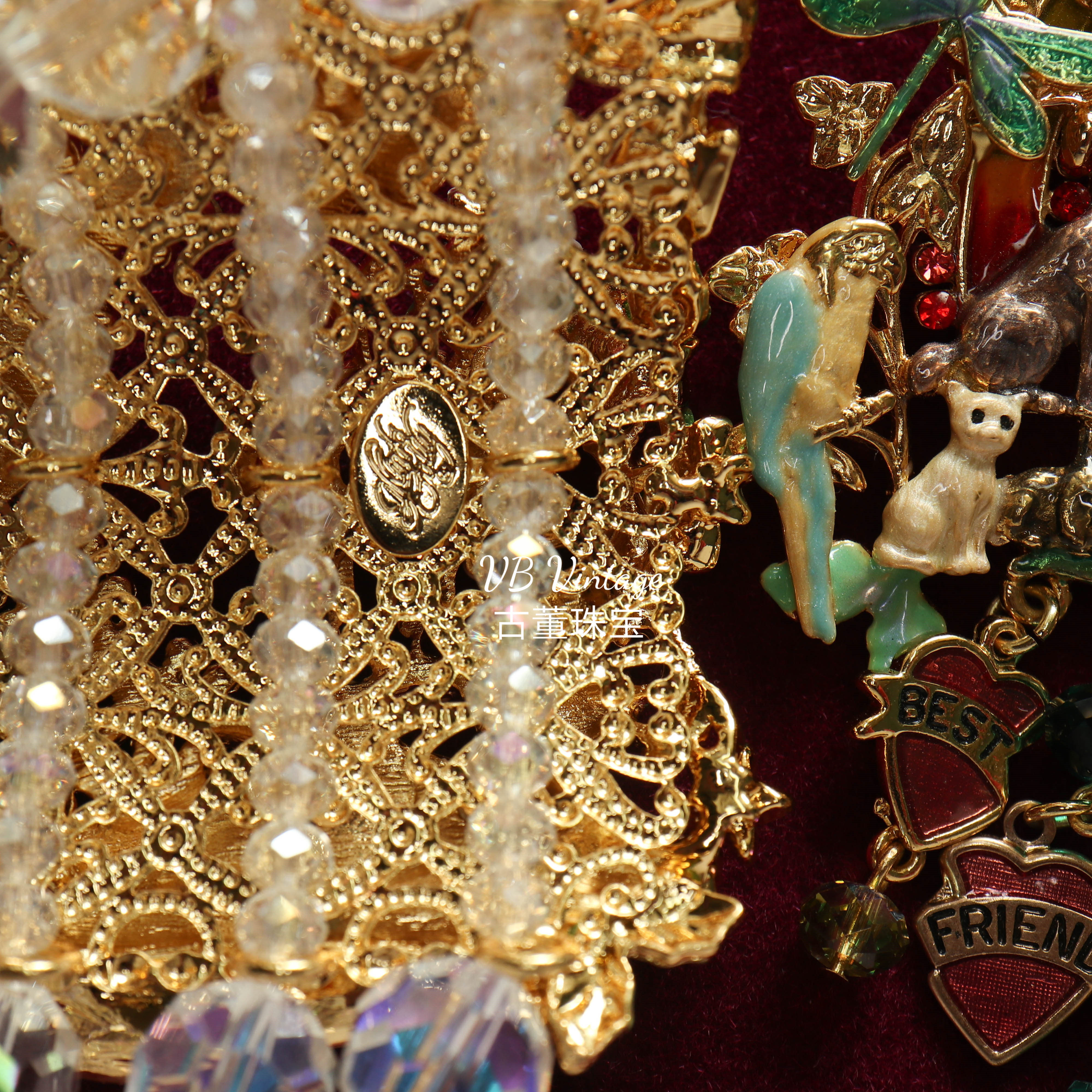 KIRKS FOLLY 复古梦幻彩虹好朋友水钻流苏胸针手链详情18