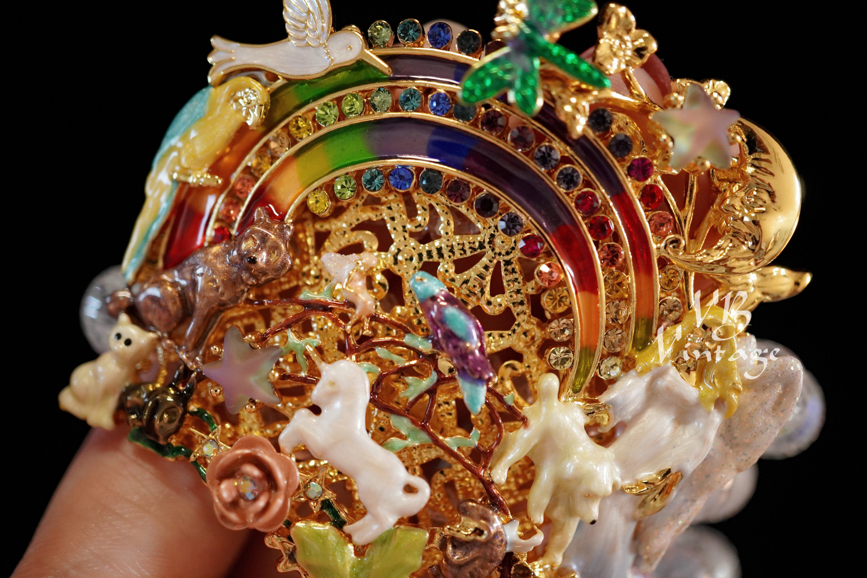 KIRKS FOLLY 复古梦幻彩虹好朋友水钻流苏胸针手链详情14