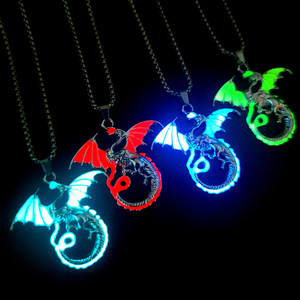 Domineering Luminous Flame Dragon Necklace for Men, Cool Glowing Dragon 2025 New Fashion Trendy Men's Pendant Couple Jewelry