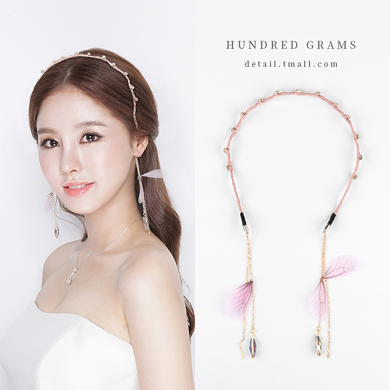 Hairband Korean temperament hair accessories tassel pendant fake earrings cute hairclip simple hair hoop sweet fashion headdress women