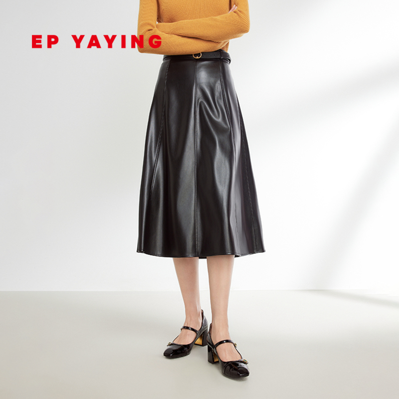 EP YAYING YYing Yaying Women's Costume Retro Morden High Waist A Swing Cortex Umbrella Dress 2023 Autumn Winter New 3416A-Taobao