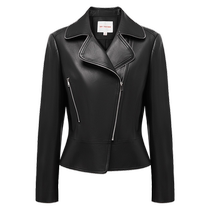 EP YAYING Yaying Womens Sheepskin Waisted Short Motorcycle Leather Jacket Shopping Mall Same Style P103A