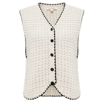 EP YAYING Yaying Womens Short Hollow Textured Knitted Vest 2024 Summer New Style 9028A
