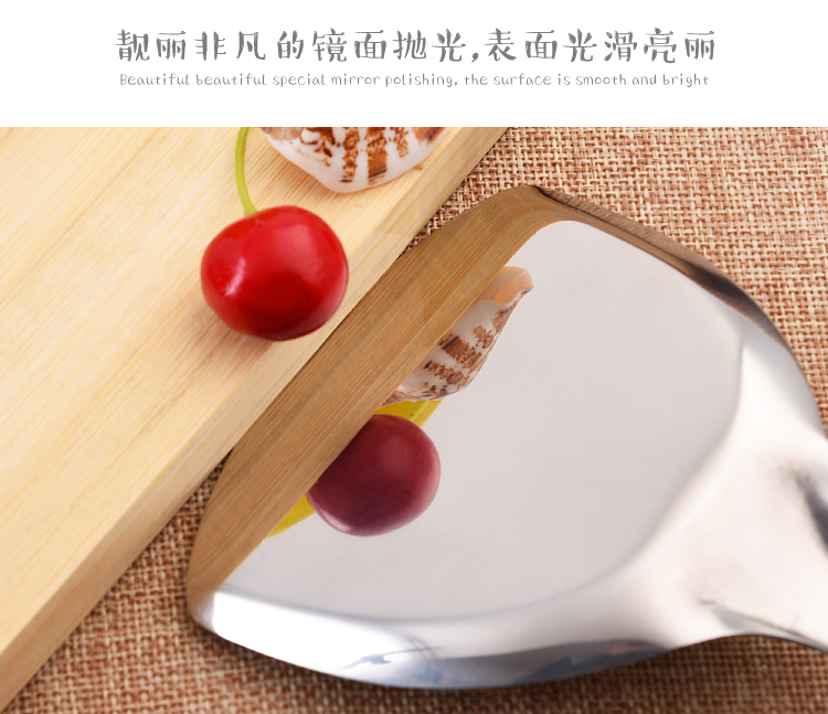 Lúa mì yếu tố thép không gỉ đặt dày tay cầm dài xẻng nấu ăn dụng cụ nhà bếp bằng phẳng xẻng xẻng muỗng muỗng kệ gia vị