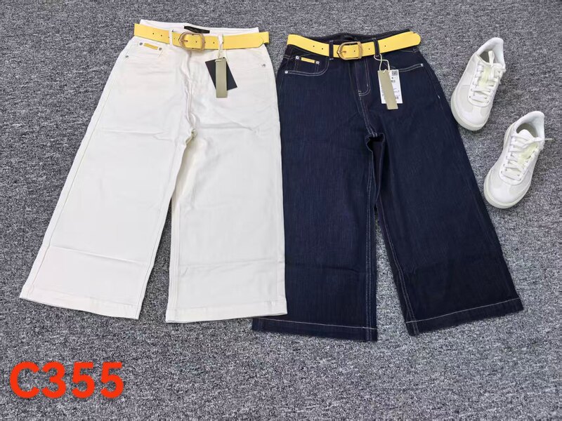 Hgz-C 17.75kg Color Exclusive Genuine Product High-Waisted Belted Stretch Capri Pants (with Belt) Hgz-C 17.75kg Color Exclusive Genuine Product High-Waisted Belted Stretch Capri Pants (with Belt)