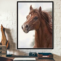 Own jujube red horse cross stitch horse head sticker stone painting full Diamond Horse new living room bedroom small diamond embroidery thread embroidery