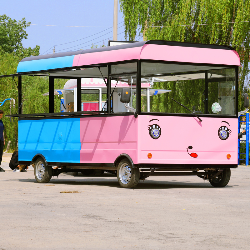 Snack car multifunctional electric four-wheel dining car fast food mobile mobile barbecue fried stall cart commercial RV