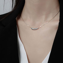 Small Crowddrop Phase Thisbean Snake Bone Necklace s925 Pure Silver Light Lavish Lock Bone Chain Fashion Arc Brief Senior Sensation Woman