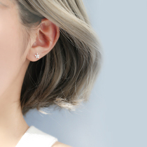 Mini cherry blossom flower S925 sterling silver earrings fresh earrings Joker sleeping without picking