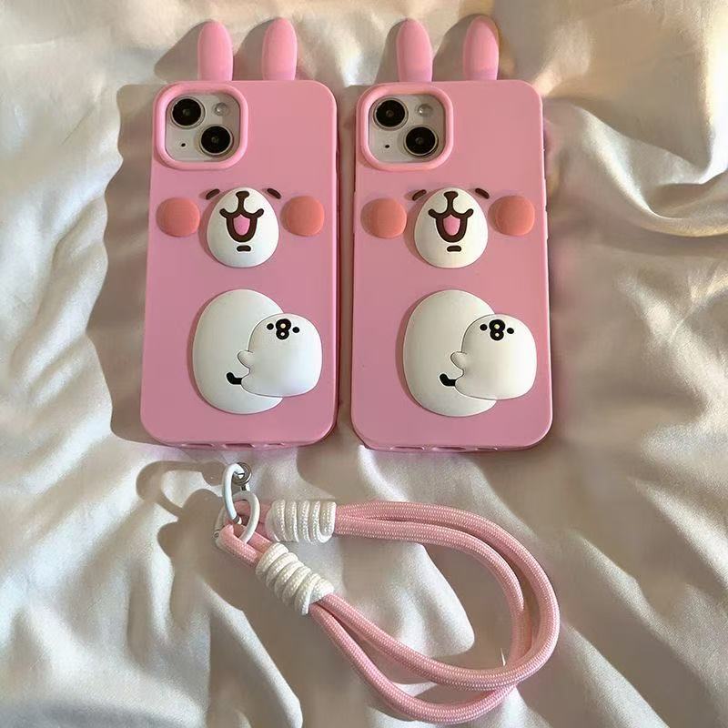 Pink Rabbit Ears Rabbit Suitable for Iphone16Promax Mobile Phone Case Apple 14/15Plus All-Inclusive Anti-Fall 13Promax Silicone Cartoon Stereo 14/15Promax Fun Popular Cute Pink Rabbit Ears Rabbit Suitable for Iphone16Promax Mobile Phone Case Apple 14/15Plus All-Inclusive Anti-Fall 13Promax Silicone Cartoon Stereo 14/15Promax Fun Popular Cute