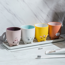 Cute wash cup couple tooth jar mouthwash toothbrush cup brushing quilt creative cartoon baby toothware parent-child set