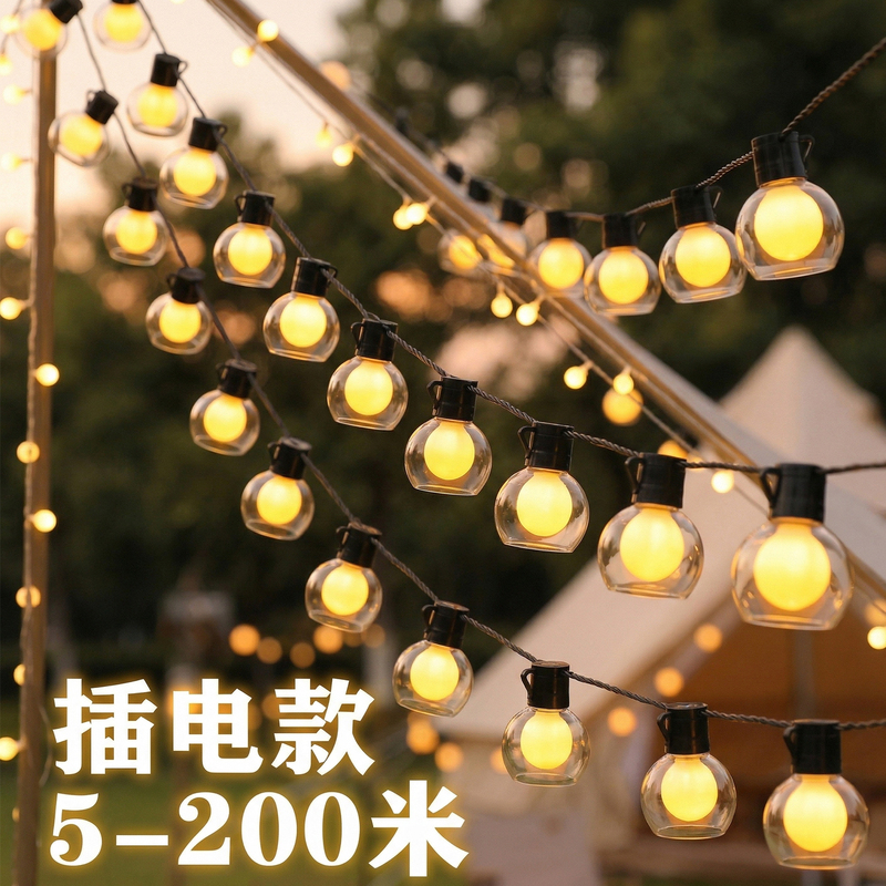 Outdoor Camping Atmosphere Light Bulb with Canopy Tent Decorative Light, Garden Hanging Light, Round Ball Light String, Wedding Led Lights Outdoor Camping Atmosphere Light Bulb with Canopy Tent Decorative Light, Garden Hanging Light, Round Ball Light String, Wedding Led Lights