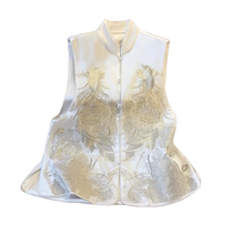 Acetate satin vest for women early autumn new Chinese style light luxury national style heavy industry embroidered waistcoat outer top