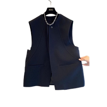 Korean style suit vest jacket autumn womens 2024 new style style layering vest top for little people