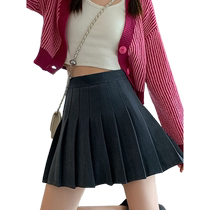 Woolen pleated skirt womens autumn clothing 2024 new Anke Lei wear Korean style high waist slimming A-line skirt