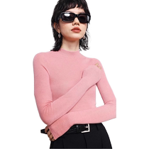Half turtleneck long-sleeved top for women 2024 new autumn and winter Korean drama atmosphere slim fit age-reducing knitted bottoming shirt