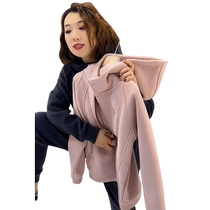 European hooded sweatshirt jacket for women 2024 autumn and winter new hot style small fashion velvet thickened cardigan top