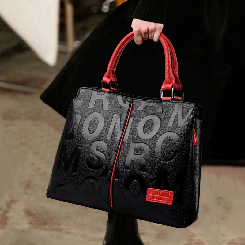 Hong Kong Brand Genuine Leather Middle-Aged Mother Bag New Korean Style Fashion Large Capacity Single Shoulder Crossbody Bag Women's Handbag