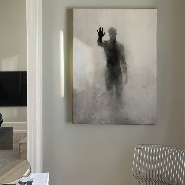 High-Definition Decorative Painting of a Muscular Man Looking into the Future, Bedroom Wall Art, Spray-Painted Oil Painting, Indoor Wall Hanging Art