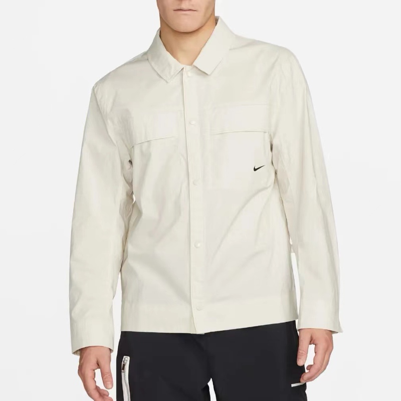 Nike Men's Outdoor Sports Casual Comfortable Woven Button Long Sleeve Lapel Shirt Dm6640-104