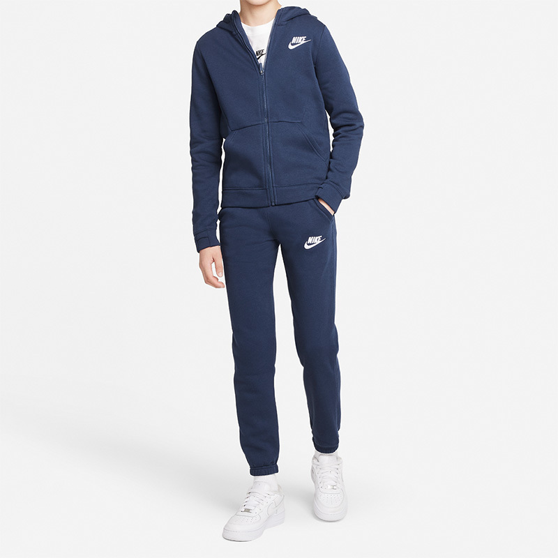 Nike Genuine Big Kids Warm Fleece-Lined Running Training Sports Jacket and Pants Set Cj4342-410 Nike Genuine Big Kids Warm Fleece-Lined Running Training Sports Jacket and Pants Set Cj4342-410