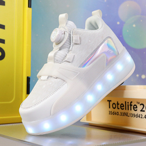 Official Big Mouth Deer Childrens Heelys Shoes Boys Wheel Shoes Girls Four-Wheel Retractable Removable Roller Skates Trendy