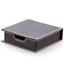 Business custom Square small note box creative Chinese note paper storage box leather desktop office supplies storage